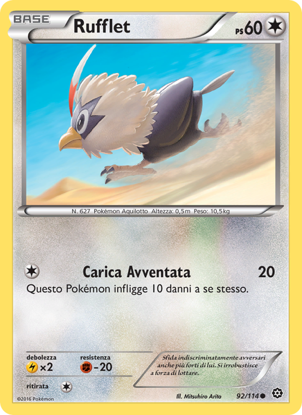 Rufflet 092/116 — Steam Siege (Italian Pokémon TCG card)