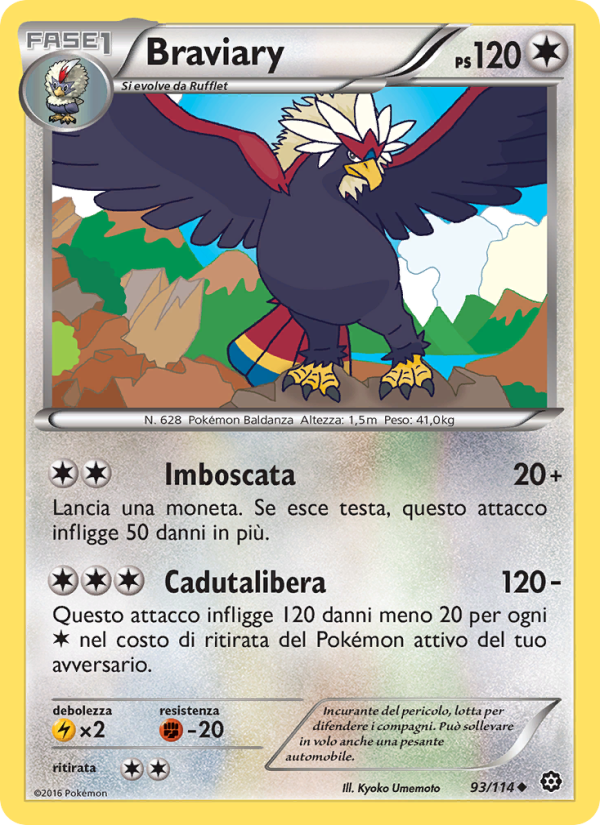Braviary 093/116 — Steam Siege (Italian Pokémon TCG card)