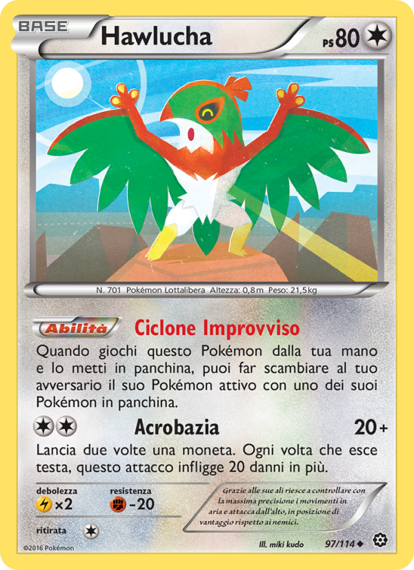 Hawlucha 097/116 — Steam Siege (Italian Pokémon TCG card)