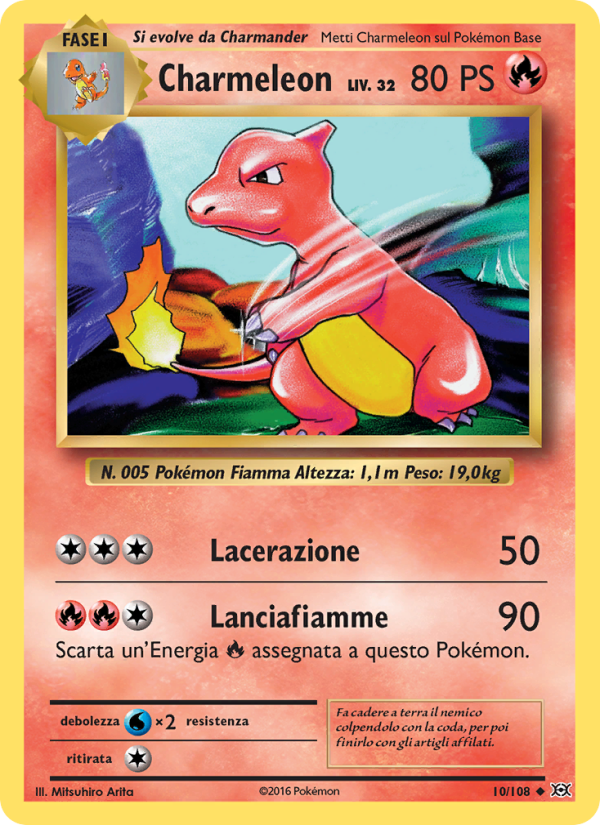 Charmeleon 010/113 — Evolutions (Italian Pokémon TCG card)