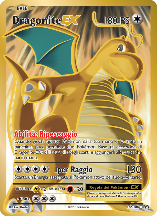 Dragonite EX 106/113 — Evolutions (Italian Pokémon TCG card)