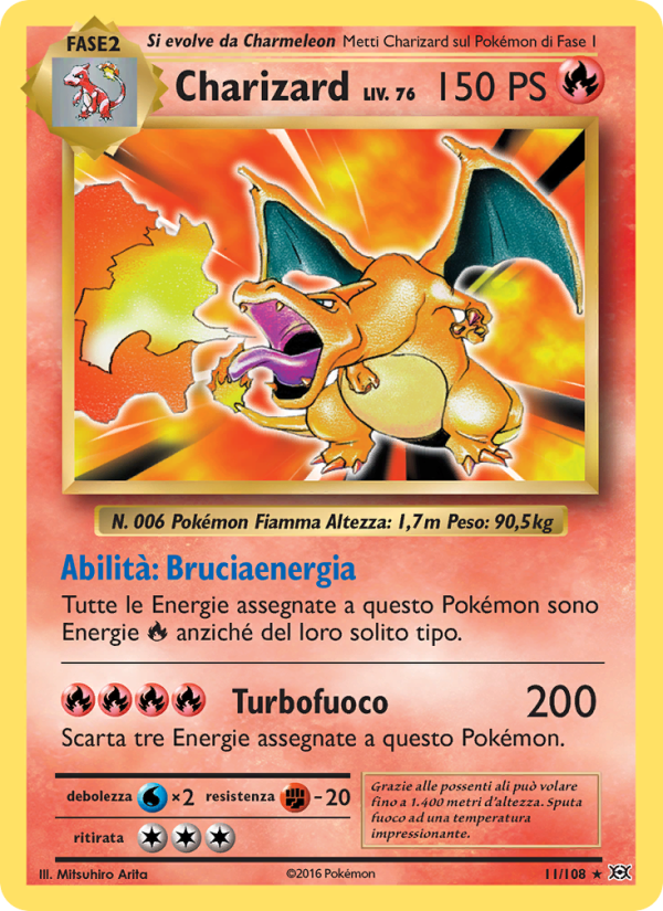 Charizard 011/113 — Evolutions (Italian Pokémon TCG card)