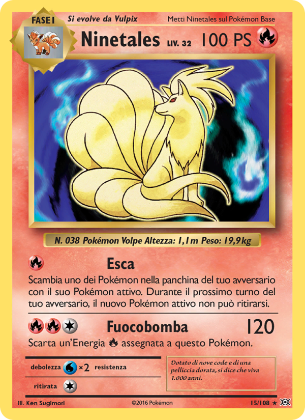 Ninetales 015/113 — Evolutions (Italian Pokémon TCG card)