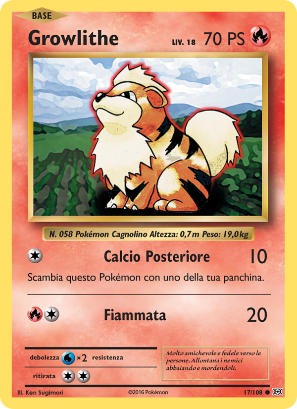 Growlithe 017/113 — Evolutions (Italian Pokémon TCG card)