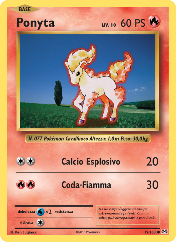 Ponyta 019/113 — Evolutions (Italian Pokémon TCG card)