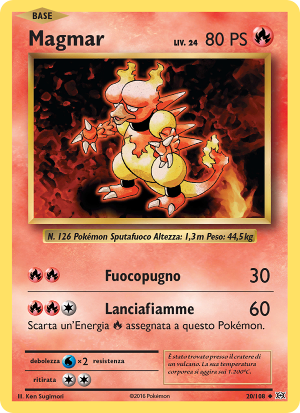 Magmar 020/113 — Evolutions (Italian Pokémon TCG card)