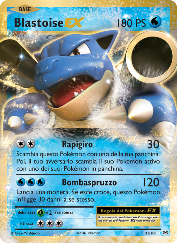 Blastoise EX 021/113 — Evolutions (Italian Pokémon TCG card)