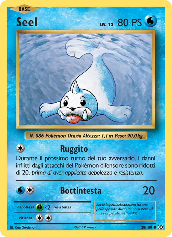 Seel 028/113 — Evolutions (Italian Pokémon TCG card)