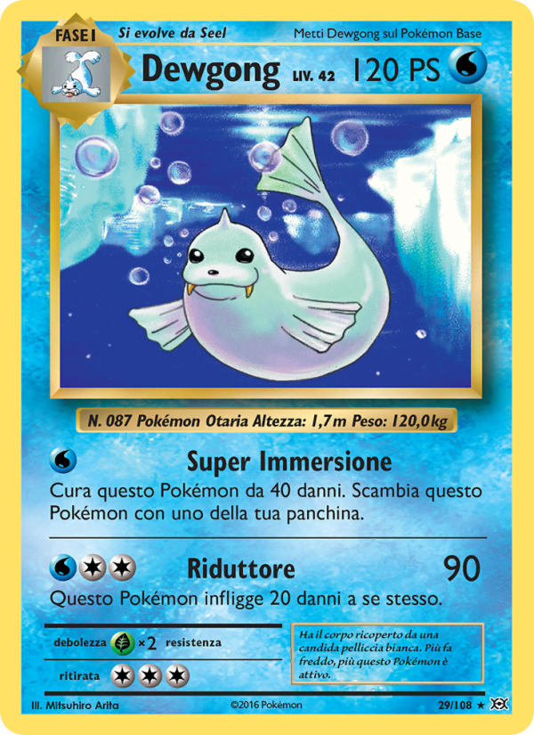Dewgong 029/113 — Evolutions (Italian Pokémon TCG card)