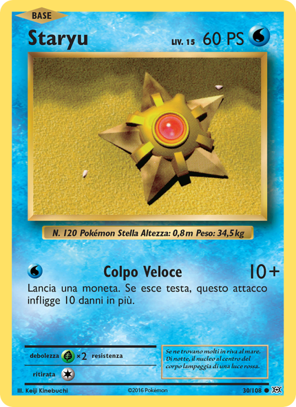 Staryu 030/113 — Evolutions (Italian Pokémon TCG card)