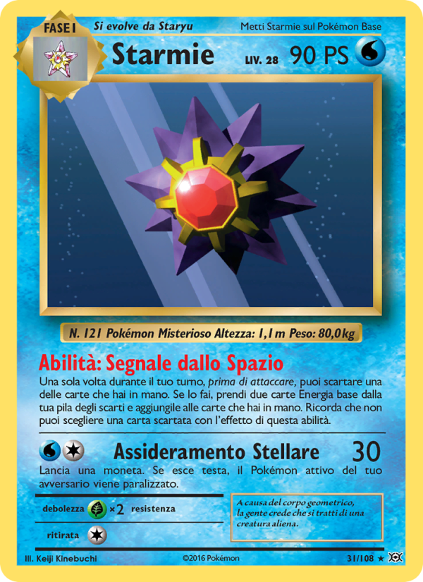 Starmie 031/113 — Evolutions (Italian Pokémon TCG card)