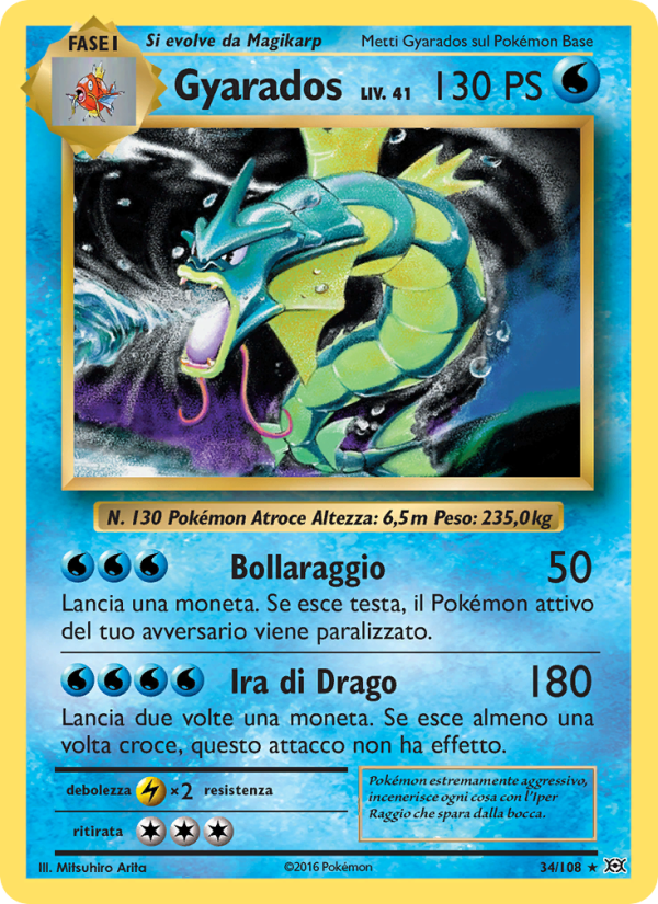 Gyarados 034/113 — Evolutions (Italian Pokémon TCG card)