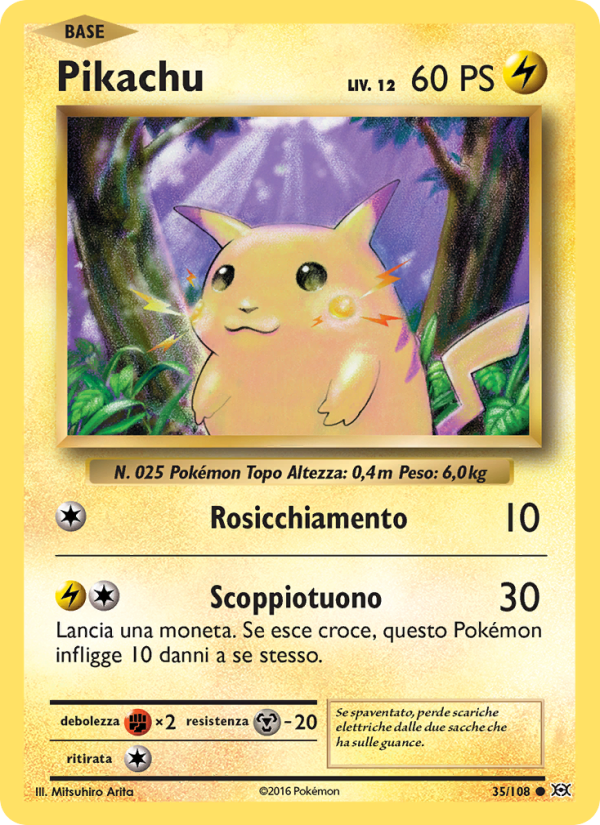 Pikachu 035/113 — Evolutions (Italian Pokémon TCG card)