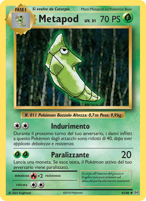 Metapod 004/113 — Evolutions (Italian Pokémon TCG card)