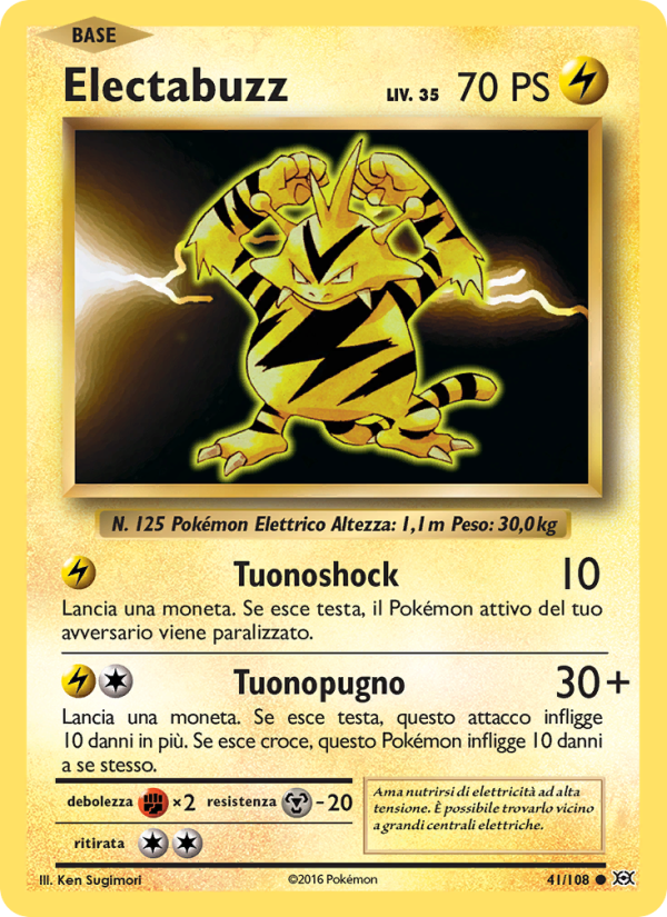 Electabuzz 041/113 — Evolutions (Italian Pokémon TCG card)