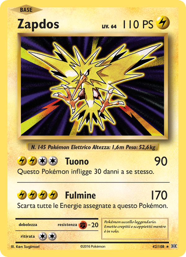 Zapdos 042/113 — Evolutions (Italian Pokémon TCG card)