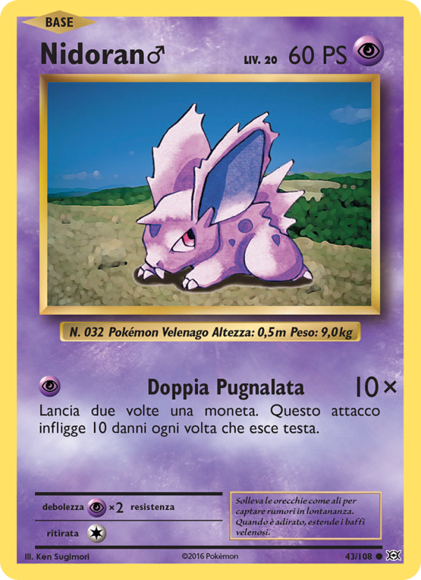Nidoran♂ 043/113 — Evolutions (Italian Pokémon TCG card)