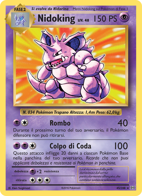 Nidoking 045/113 — Evolutions (Italian Pokémon TCG card)