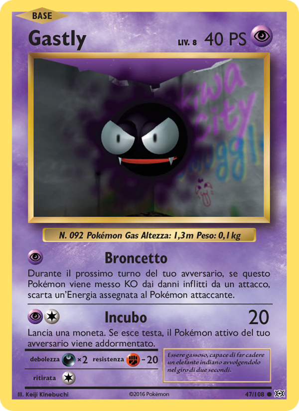 Gastly 047/113 — Evolutions (Italian Pokémon TCG card)