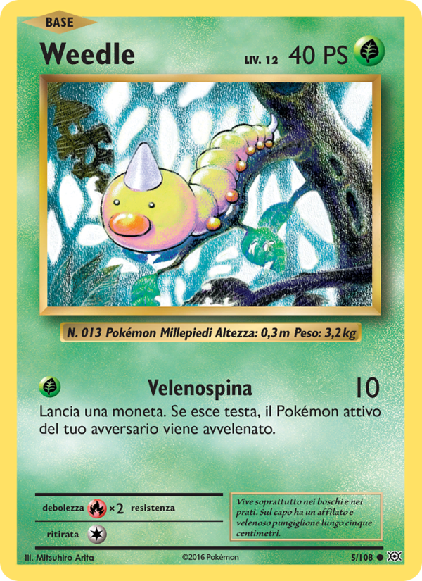 Weedle 005/113 — Evolutions (Italian Pokémon TCG card)