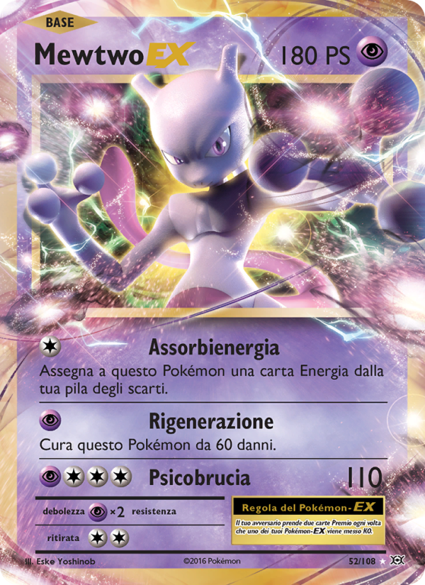 Mewtwo EX 052/113 — Evolutions (Italian Pokémon TCG card)