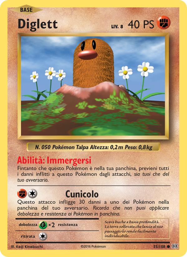 Diglett 055/113 — Evolutions (Italian Pokémon TCG card)