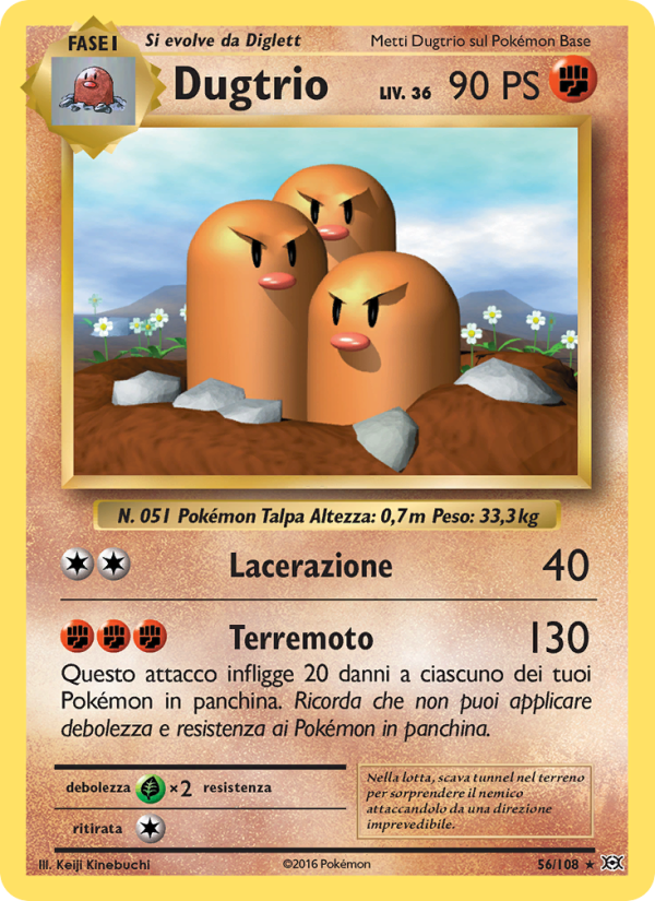 Dugtrio 056/113 — Evolutions (Italian Pokémon TCG card)