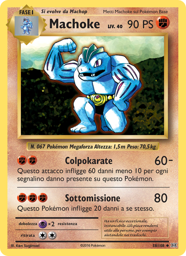 Machoke 058/113 — Evolutions (Italian Pokémon TCG card)