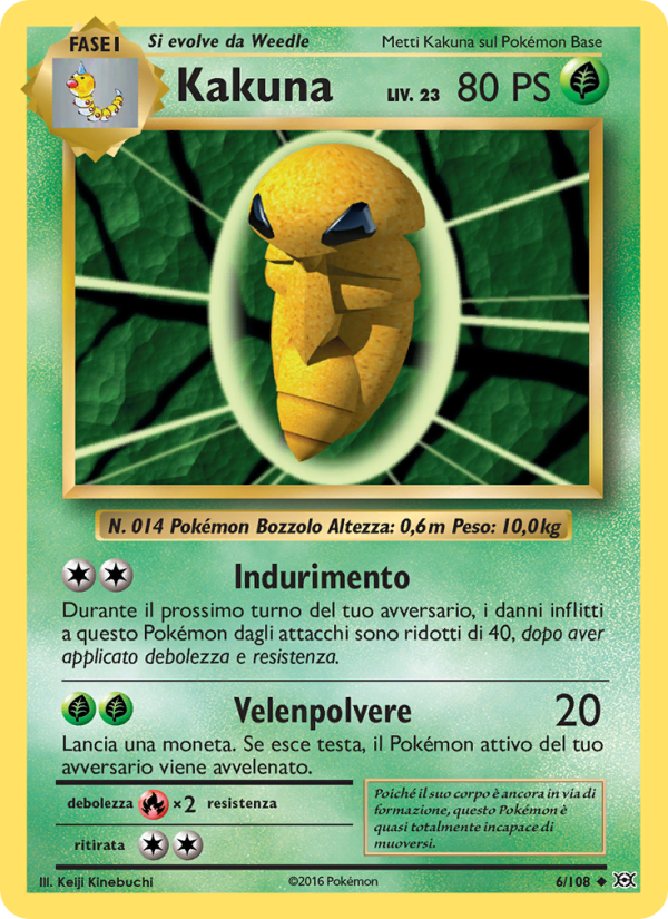 Kakuna 006/113 — Evolutions (Italian Pokémon TCG card)