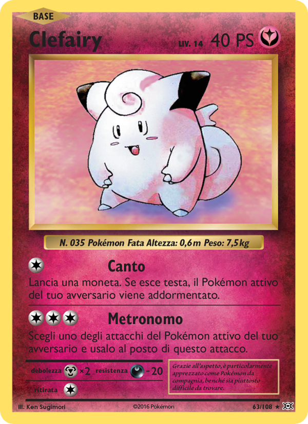 Clefairy 063/113 — Evolutions (Italian Pokémon TCG card)