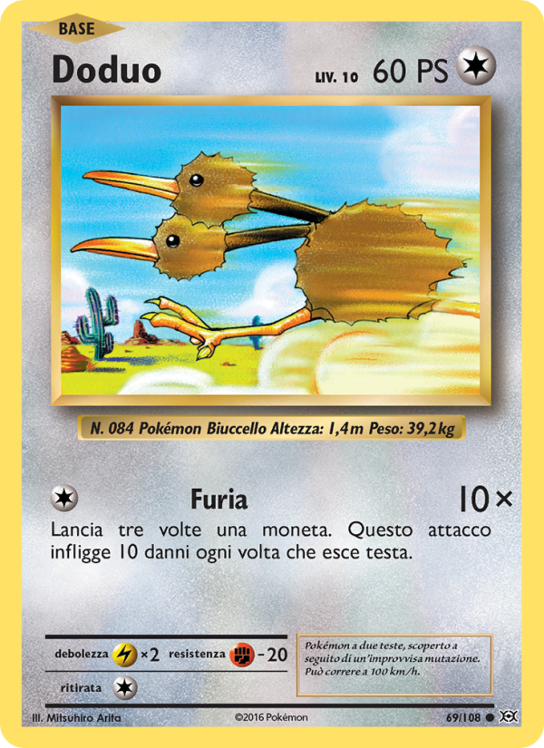 Doduo 069/113 — Evolutions (Italian Pokémon TCG card)