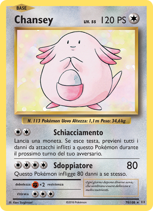 Chansey 070/113 — Evolutions (Italian Pokémon TCG card)