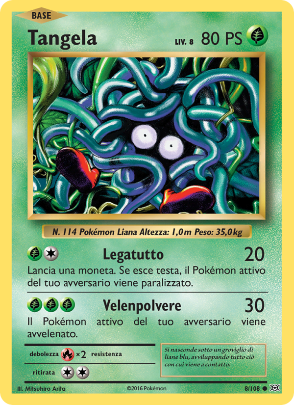 Tangela 008/113 — Evolutions (Italian Pokémon TCG card)