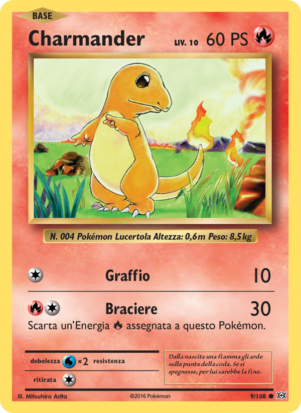 Charmander 009/113 — Evolutions (Italian Pokémon TCG card)
