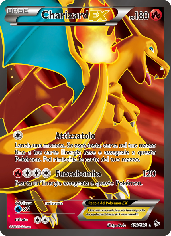 Charizard EX 100/110 — Flashfire (Italian Pokémon TCG card)
