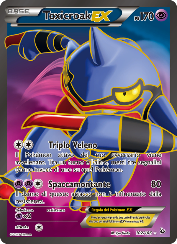 Toxicroak EX 102/110 — Flashfire (Italian Pokémon TCG card)