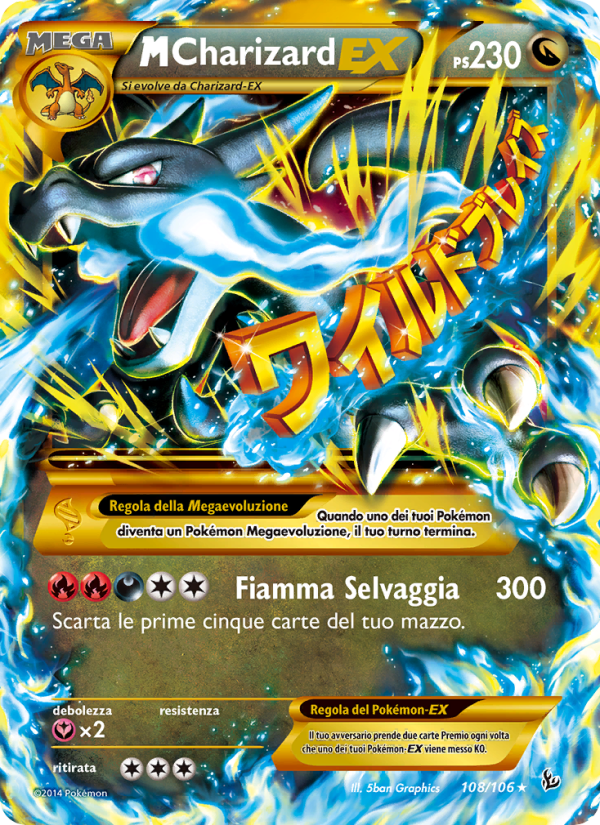 M Charizard EX 108/110 — Flashfire (Italian Pokémon TCG card)
