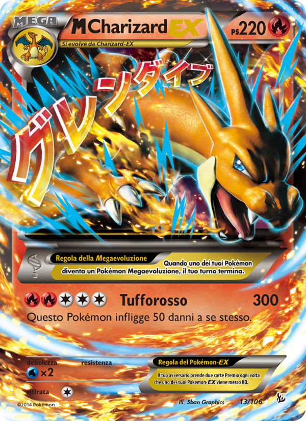 M Charizard EX 013/110 — Flashfire (Italian Pokémon TCG card)