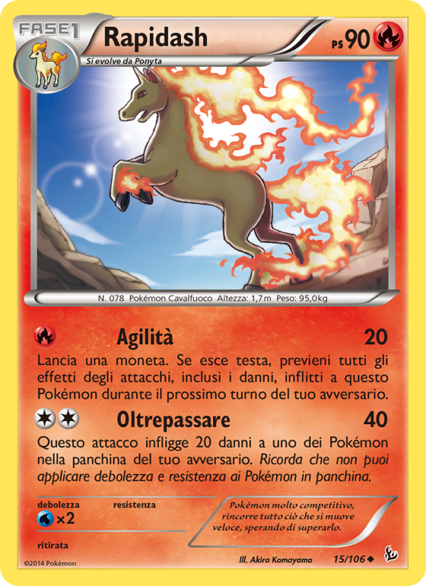 Rapidash 015/110 — Flashfire (Italian Pokémon TCG card)