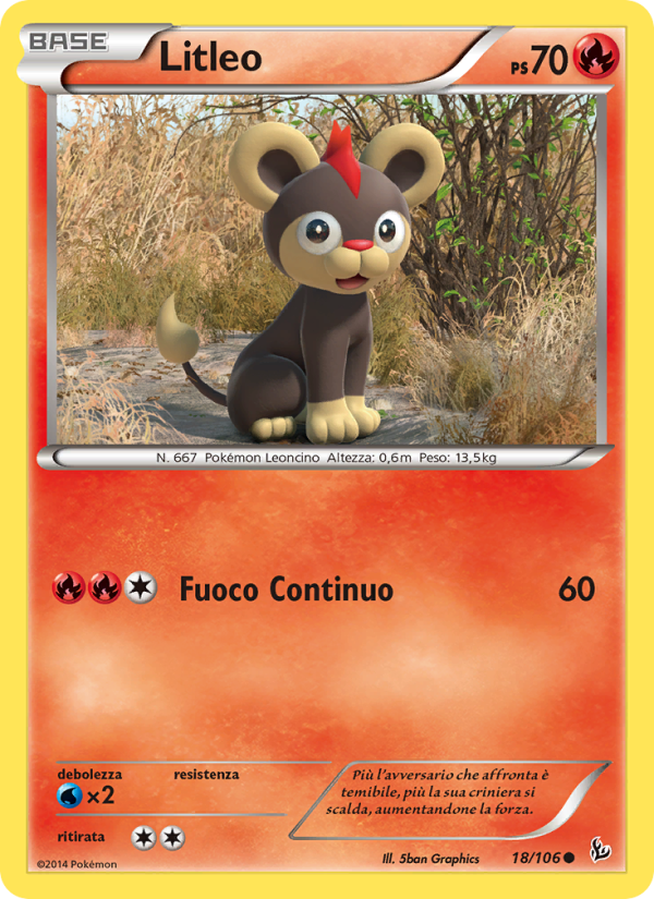 Litleo 018/110 — Flashfire (Italian Pokémon TCG card)