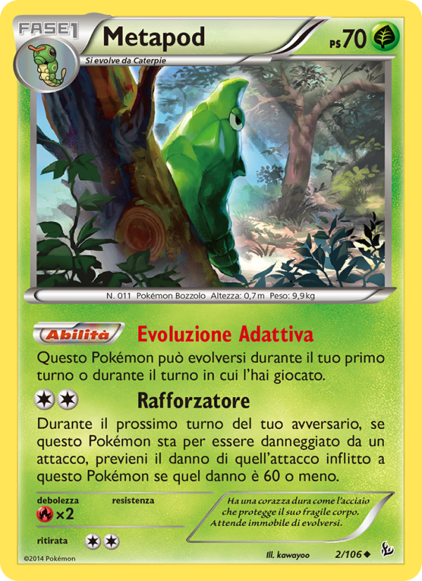 Metapod 002/110 — Flashfire (Italian Pokémon TCG card)