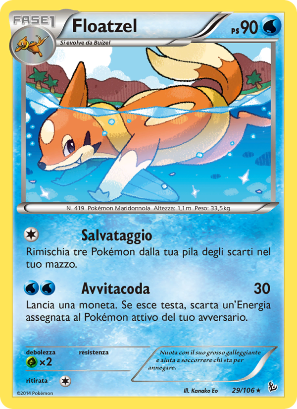 Floatzel 029/110 — Flashfire (Italian Pokémon TCG card)