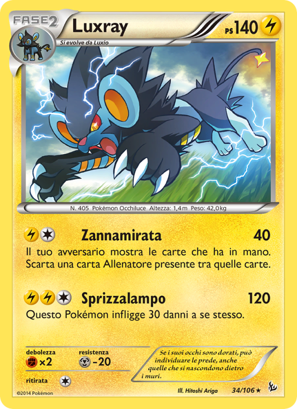 Luxray 034/110 — Flashfire (Italian Pokémon TCG card)