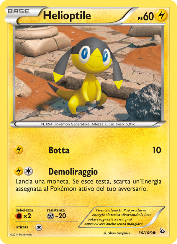 Helioptile 036/110 — Flashfire (Italian Pokémon TCG card)