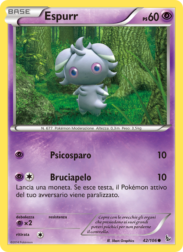 Espurr 042/110 — Flashfire (Italian Pokémon TCG card)