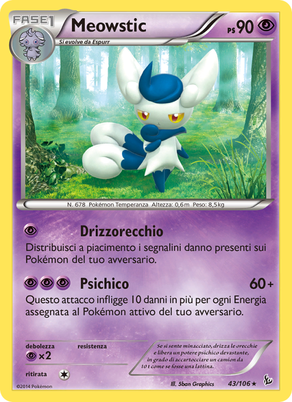 Meowstic 043/110 — Flashfire (Italian Pokémon TCG card)