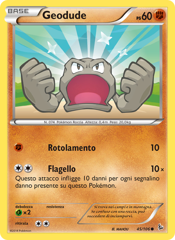Geodude 045/110 — Flashfire (Italian Pokémon TCG card)