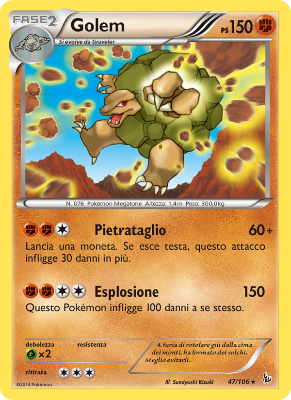 Golem 047/110 — Flashfire (Italian Pokémon TCG card)