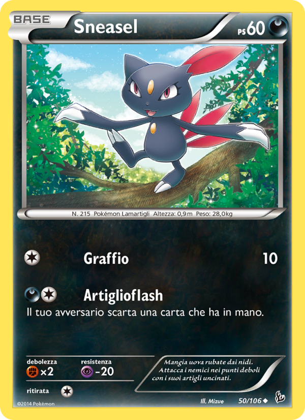 Sneasel 050/110 — Flashfire (Italian Pokémon TCG card)