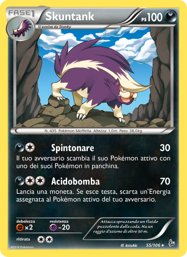 Skuntank 055/110 — Flashfire (Italian Pokémon TCG card)